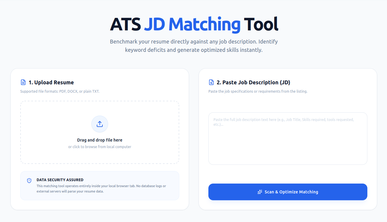 AI Resume JD Matcher Preview