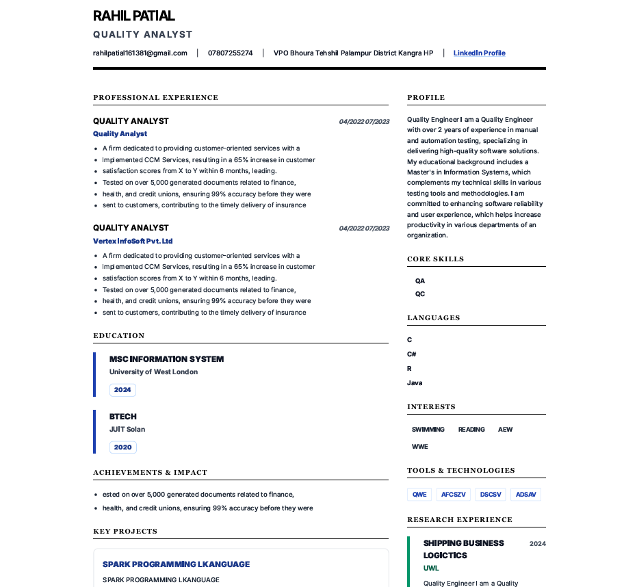 Resume Example